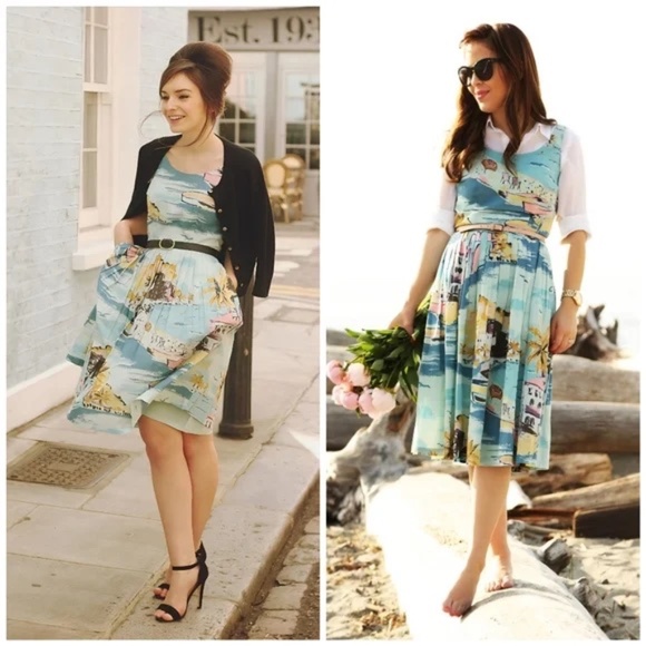 Boden Nancy Blue Riviera Dress Women Size 8R - Picture 2 of 5